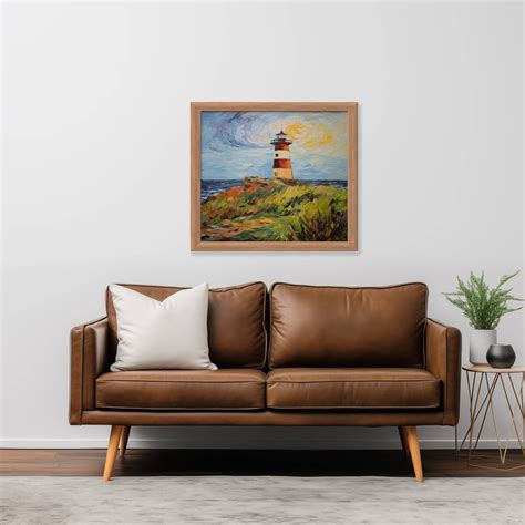 Van Gogh Inspired Lighthouse Painting, Starry Night Style Lighthouse ...