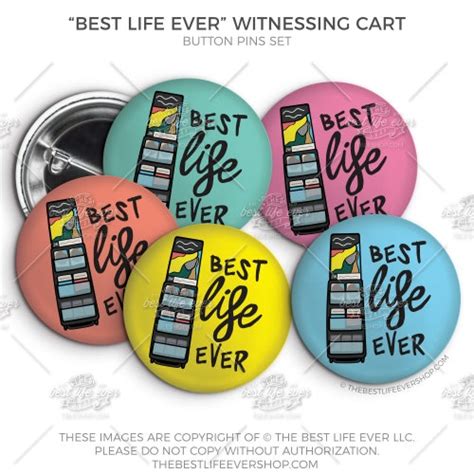 Assorted Best Life Ever Button Pin Set Jw Gifts Jw Etsy