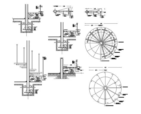 Revolving Door Section And Plan Detail 2d View Cad Block Autocad File Cadbull