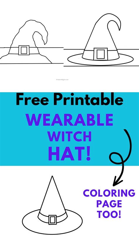 Free Printable Witch Hat Craft Template - in 2024 | Hat template ...