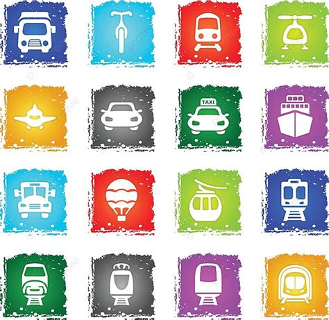 Transport Icon Set Symbol Monorail Forklift Vector Symbol Monorail