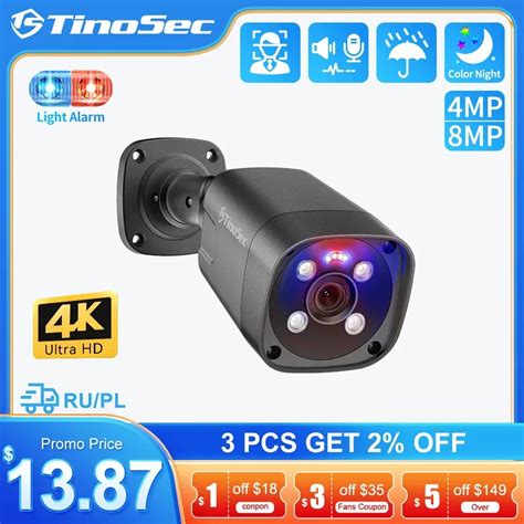 Tinosec K Poe Security Ip Camera Ultra Hd Mp Mp Outdoor Waterproof