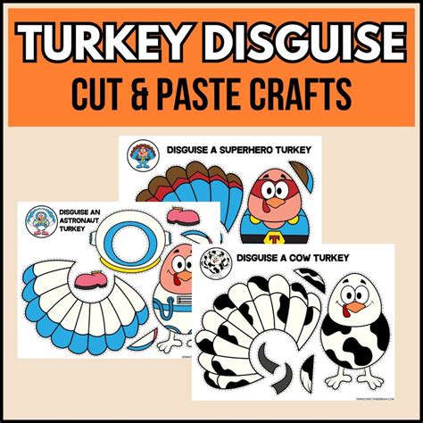 Creative Turkey Disguise Cut and Paste Crafts for Kids