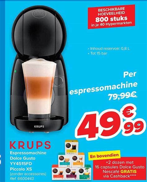 Krups Espressomachine Dolce Gusto Yy4515fd Piccolo Xs Promotie Bij