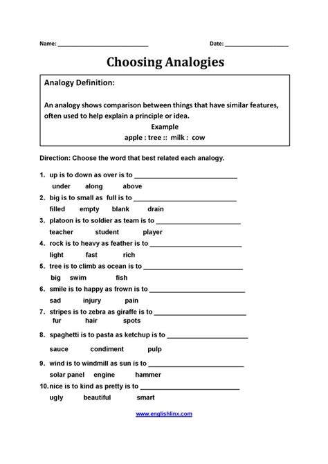 Analogy Worksheets Word Analogies Relationship Worksheets Reading