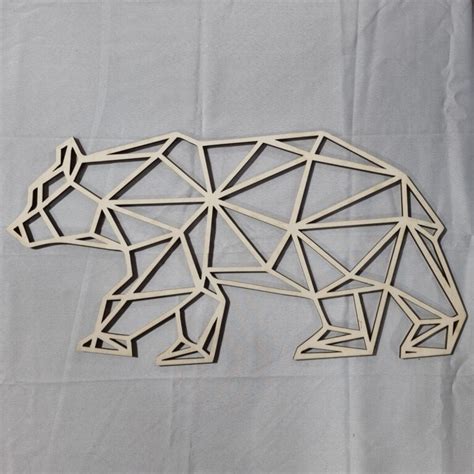 Loup D Coupe Laser En Bois Origami D Coration Murale G Om Trique