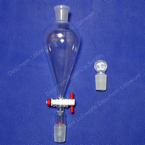 Ml Glass Pyriform Separatory Funnel Pear Shape Ptfe Stopcock