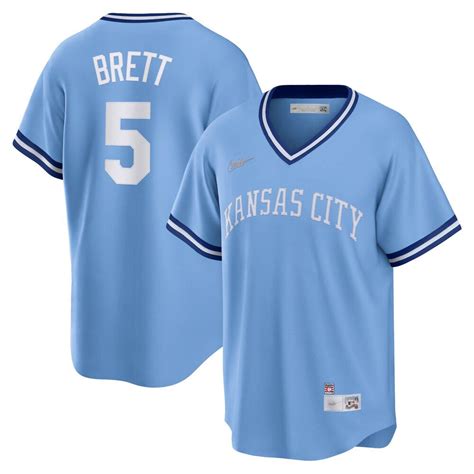 MenS Kansas City Royals George Brett Nike Light Blue Road Cooperstown