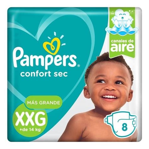 Pañales Pampers Confort Sec Xxg X 8 Unidades Pampers Pañales Y Toallas