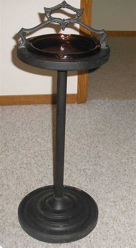 Vintage Pedestal Smoking Stand Art Deco Metal Standing Floor Cigar Ashtray Art Deco Deco