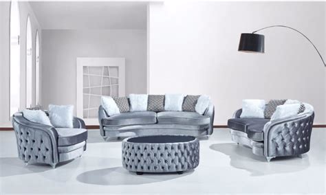 Fabric Chesterfield Sofa In Round Shape Chesterfiled Round Sofa Set