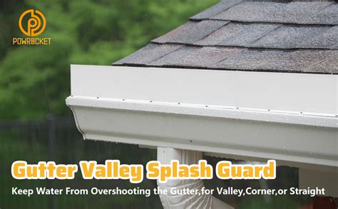 Powrocket 4 Pack Aluminum Gutter Valley Splash Guard Keep Water From