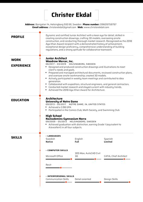 Junior Architect Resume Sample Kickresume