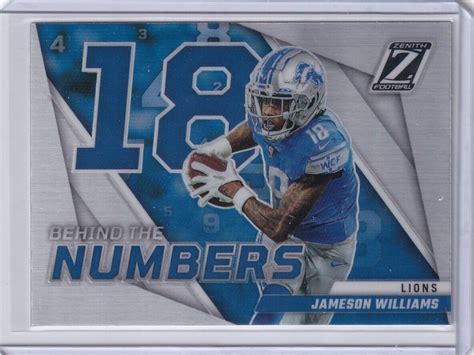 Panini Zenith Behind The Numbers Prizm Jameson Williams Rookie Rc