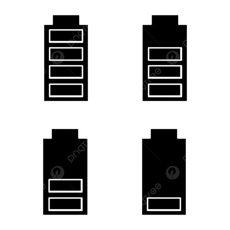 Glyphs Silhouette PNG Transparent Battery Charging Glyph Icons Set