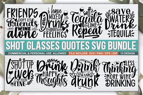 Shot Glasses Quotes Svg Bundle Graphic By Crafthome · Creative Fabrica