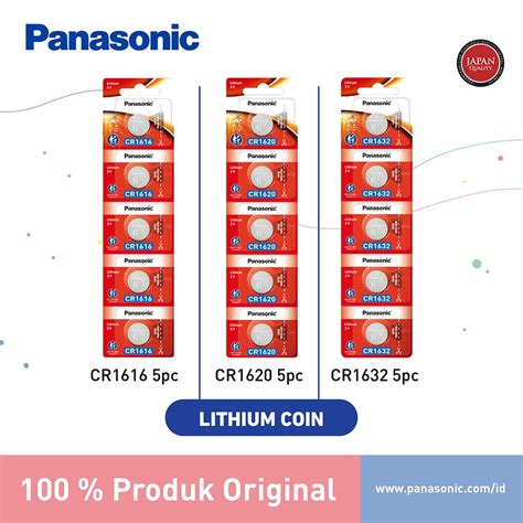 Jual Panasonic Baterai Kancing Lithium Coin CR1616 CR1620 CR1632