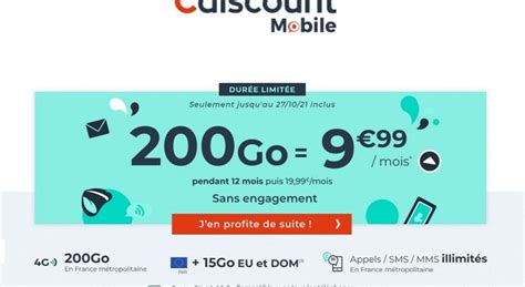 Cdiscount Mobile les forfaits 130 et 200 Go sont en promo à partir de