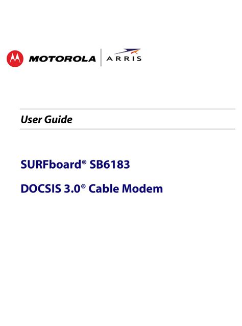 Motorola Sb6182 User Guide Arris Touchstone Sb6182 Docsis 3 0 Cable