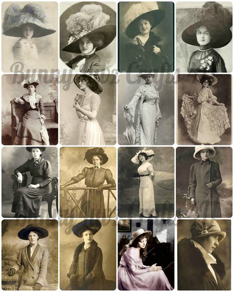 Vintage 19th Century Ladies In Hats Antique Hats Victorian Women Hat