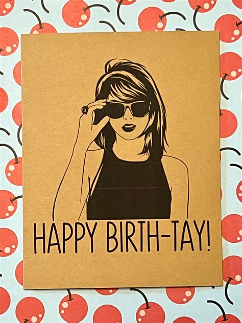 Happy Birth Tay Taylor Birthday Swift Card Funny Birthday Etsy