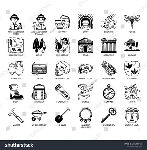 Archeology Thin Line And Pixel Perfect Icons Royalty Free Stock