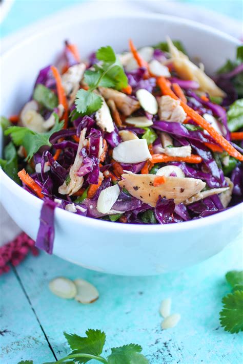 Crunchy Cabbage Chicken Salad With Sesame Dressing