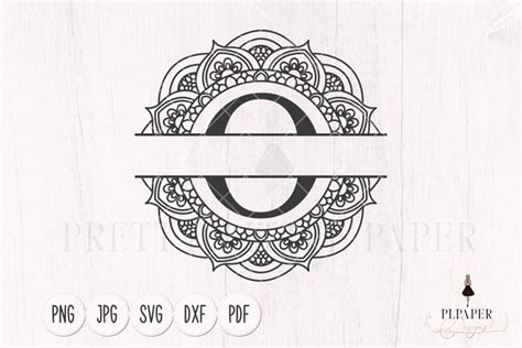 Split monogram letter O svg, Monogram frame svg