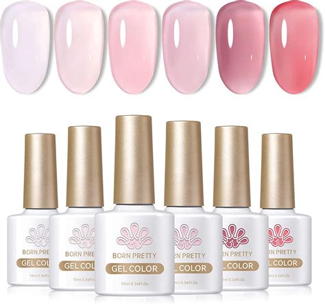BORN PRETTY Vernis Semi Permanent Transparent Rose Ml Couleurs Naturel Nude Cristal Rose