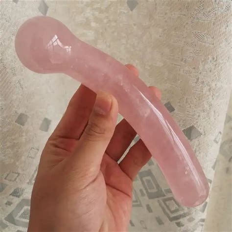 Cm Natural Rose Quartz Crystal Wand Curved Pink Quartz Massage Stick