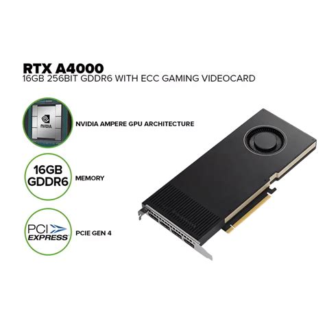 PNY NVIDIA RTX A4000 16GB GDDR6 4x DisplayPort Workstation GPU — LOW-PROFILE (LEN-OPT) (VCNRTX-A4000-LOW-PROFILE-LEN-OPT)