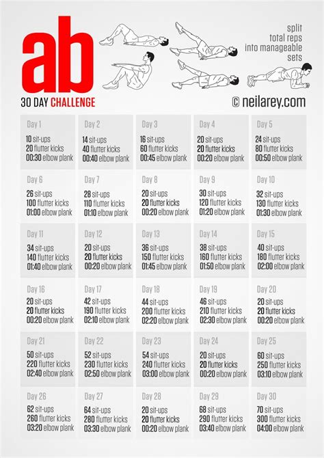 30 day ab challenge schedule – Artofit