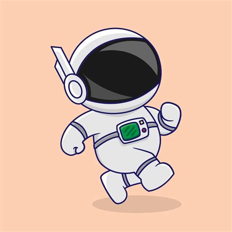 Vetor astronauta fofo está andando sem pressa ilustração do ícone do