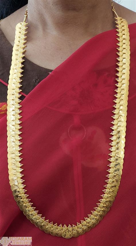 22K Gold Parrot Lakshmi Kasu Mala Long Kasulaperu With Rubies