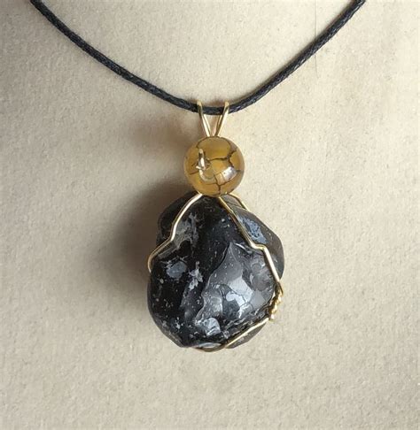 Black Obsidian Aka Apache Tear Pendant Pendant Black Obsidian