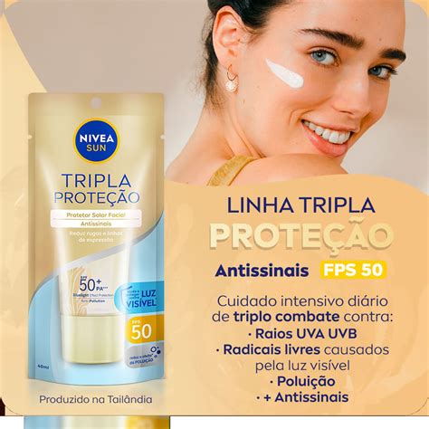 Nivea Sun Protetor Solar Facial Tripla Proteção Loção Antissinais Fps50