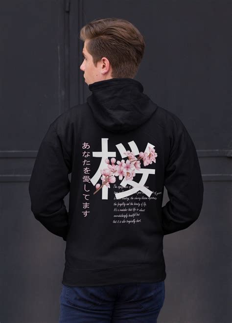 Sakura Blossom Zip-Up Hoodie - Cherry Blossom Aesthetic Anime Design ...