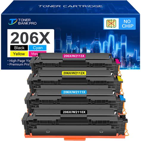 206x 206a Toner Cartridges No Chip 4 Pack High Yield Compatible For Hp Toner Bank