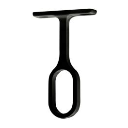 Support Central Fixe Pour Tube Penderie 30x15 Ovale Zamak Noir