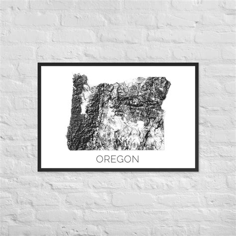 Oregon Topographic Map, Map of Oregon, Oregon Decor, Oregon Wall Map ...