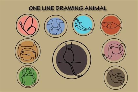 One Line Drawing Animals Graphic by nirnalensi11 · Creative Fabrica