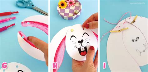 Fun Spring Bunny Craft With Flapping Ears And Free Template - Ocean ...