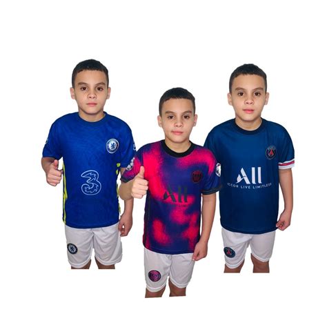 Conjunto de Time Infantil PSG Roxo e Rosa da leção e muitos outros