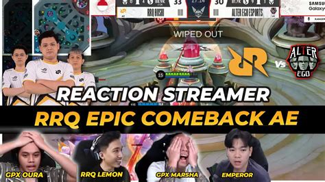 Reaction Streamer Moment Epic Comeback Rrq Hoshi Rrq Vs Ae Match