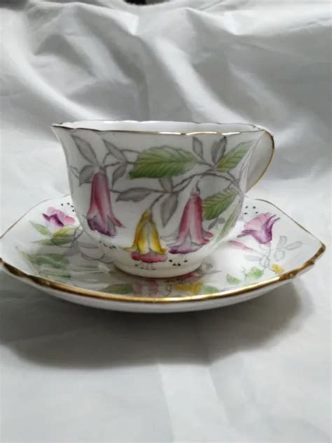 VINTAGE ROYAL STAFFORD Fuchsia Bone China Tea Cup Saucer England