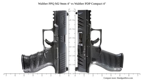 Walther PPQ M2 9mm 4 Vs Walther PDP Compact 4 Size Comparison