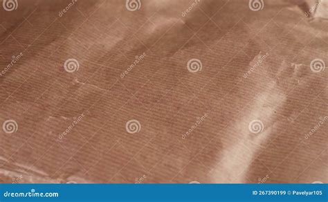 Crumpled Recycled Brown Wrapping Paper Texture Close Up Stock Video