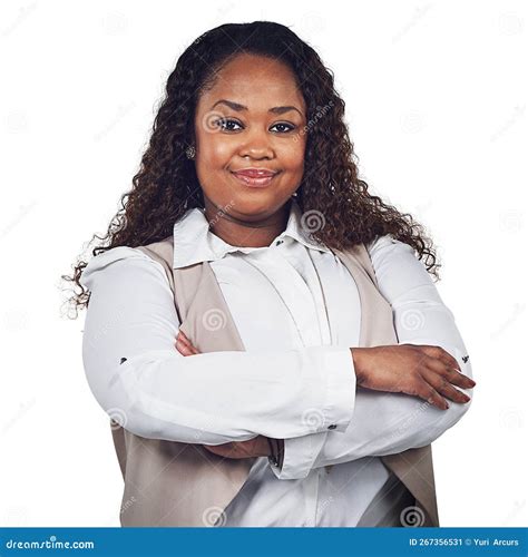 Retrato De Mujer Negra Y Orgullosa Empleada Corporativa En Estudio