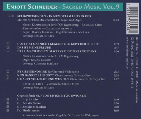 Enjott Schneider Geistliche Musik Vol Cd Jpc