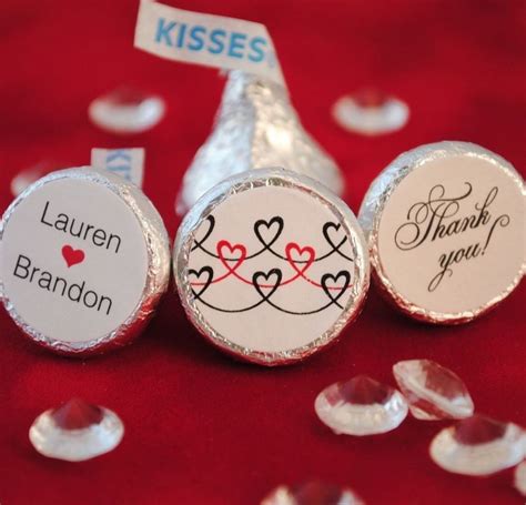 108 Personalized Hearts Thank You Hershey Kiss Labels Stickers Favors Alistinvites Hershey